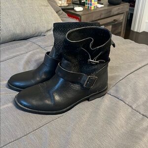 Vince Camuto Black Combat Moto Boots